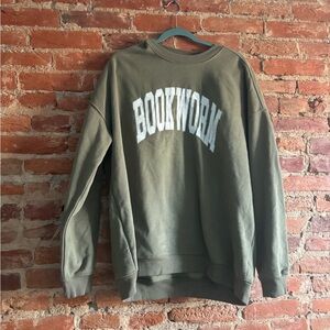 Pink Lily Olive Green 'Bookworm' Sweatshirt